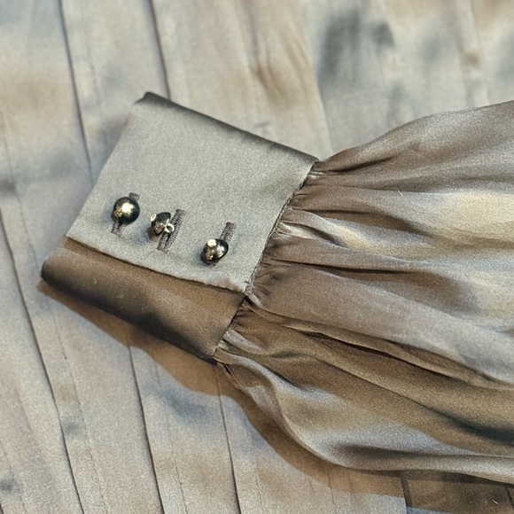 WORTH 100% Silk Black Button-Up Blouse - Picture 7 of 10